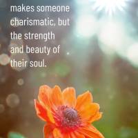 It's not physical appearance or social status that makes someone charismatic, but the strength and beauty of their soul. Happy Monday!