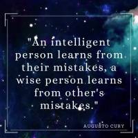 "An intelligent person learns from their mistakes. A wise person learns from other's mistakes." Augusto Cury