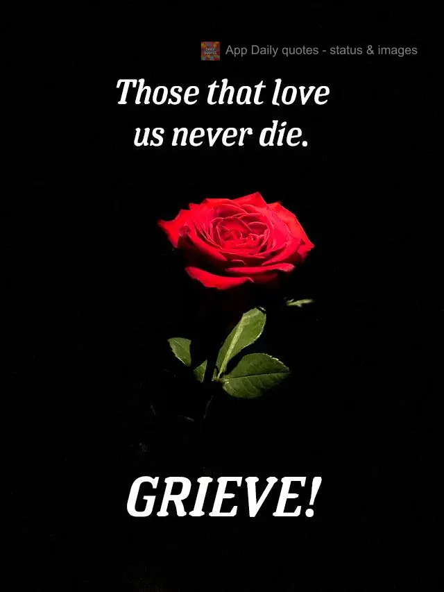 Those that love us never die. Grieve!