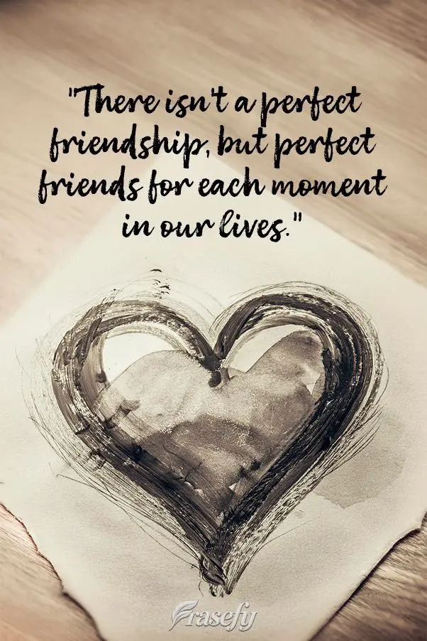"Não existe amizade perfeita, mas sim amigos perfeitos para cada momento da nossa vida."