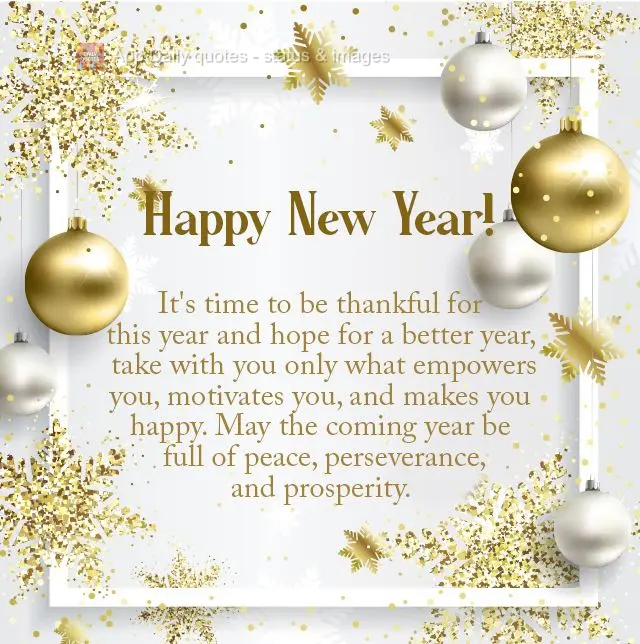 It's time to be thankful for this year and hope for a better year. Bring with you only what empowers you, motivates you, and makes you happy. May the com...