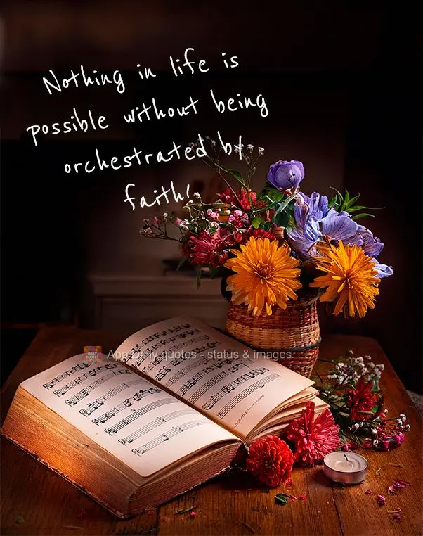 Nothing in life is possible without being orchestrated by faith!