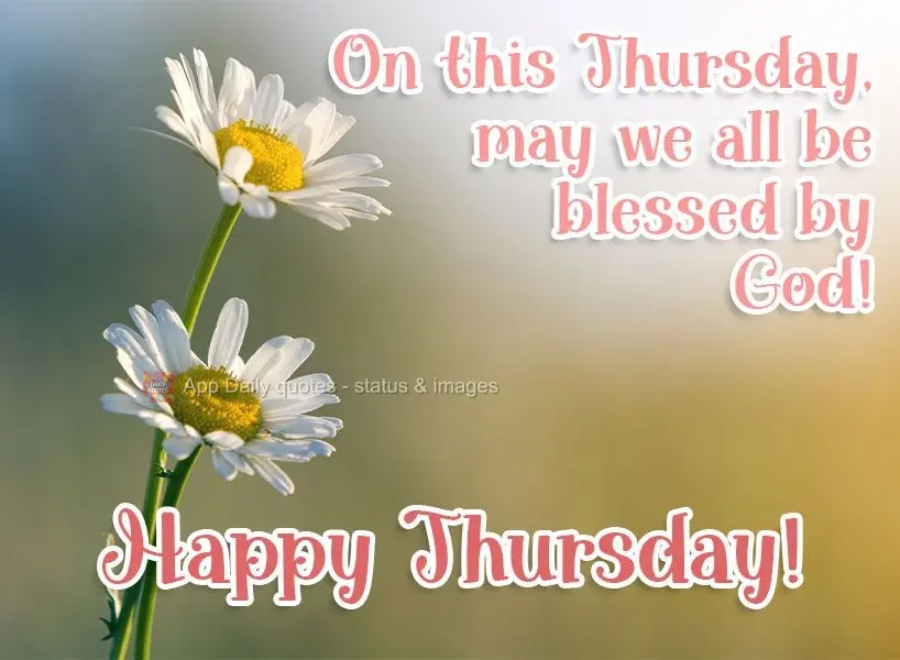 On this Thursday, may we all be blessed by God! Happy Thursday!