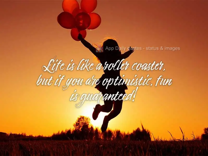 Life is like a roller coaster, but if you are optimistic, fun is guaranteed!
