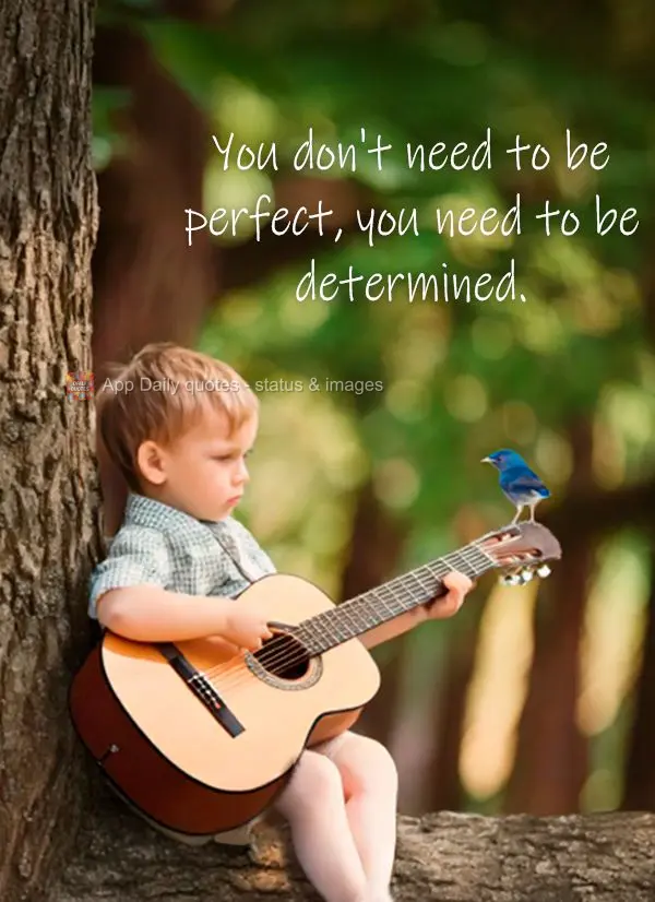 You don't need to be perfect, you need to be determined.