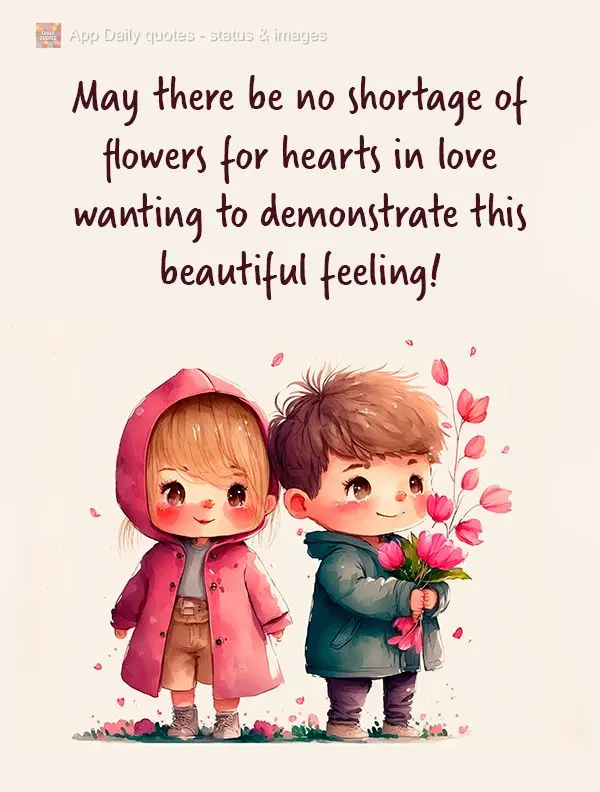 May there be no shortage of flowers for hearts in love wanting to demonstrate this beautiful feeling!