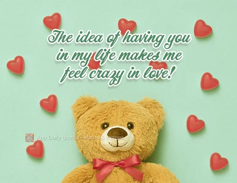 The idea of having you in my life makes me feel crazy in love!