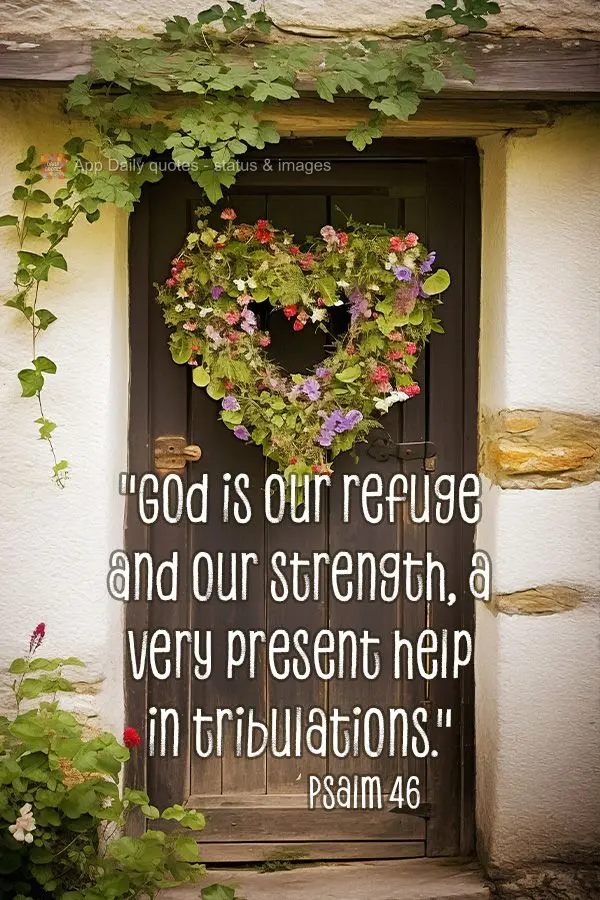 "God is our refuge and our strength, a very present help in tribulations." Psalm 46