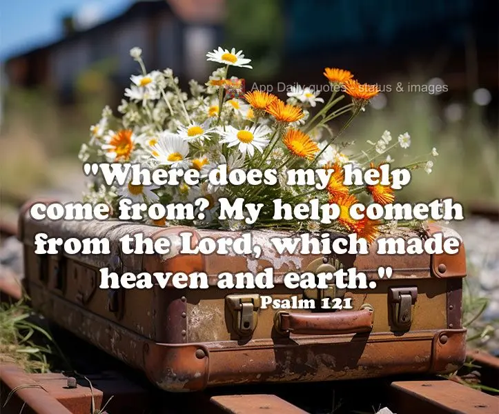 "Where does my help come from? My help cometh from the Lord, which made heaven and earth." Psalm 121