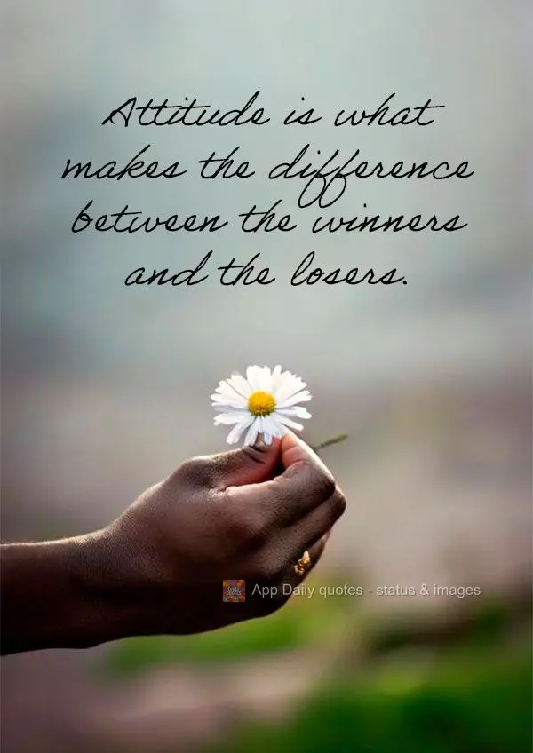 Attitude is what makes the difference between the winners and the losers.