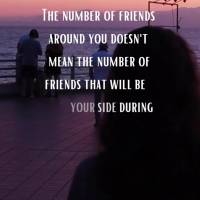 The number of friends around you doesn't mean the number of friends that will be by your side during the difficult times. So, choose your friends wisely!...