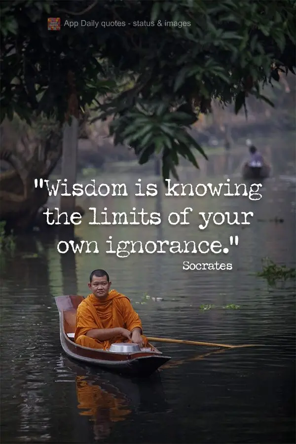 "Wisdom is knowing the limits of your own ignorance." Socrates
