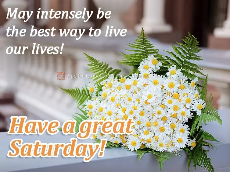 May intensely be the best way to live our lives! Have a great Saturday!