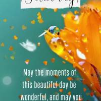 May the moments of this beautiful day be wonderful, and may you remember each blessing with gratitude! Saturday!