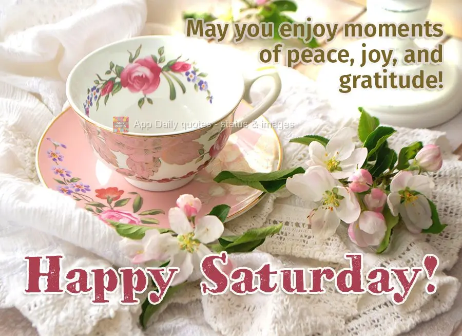 May you have moments of peace, joy, and gratitude! Happy Saturday!