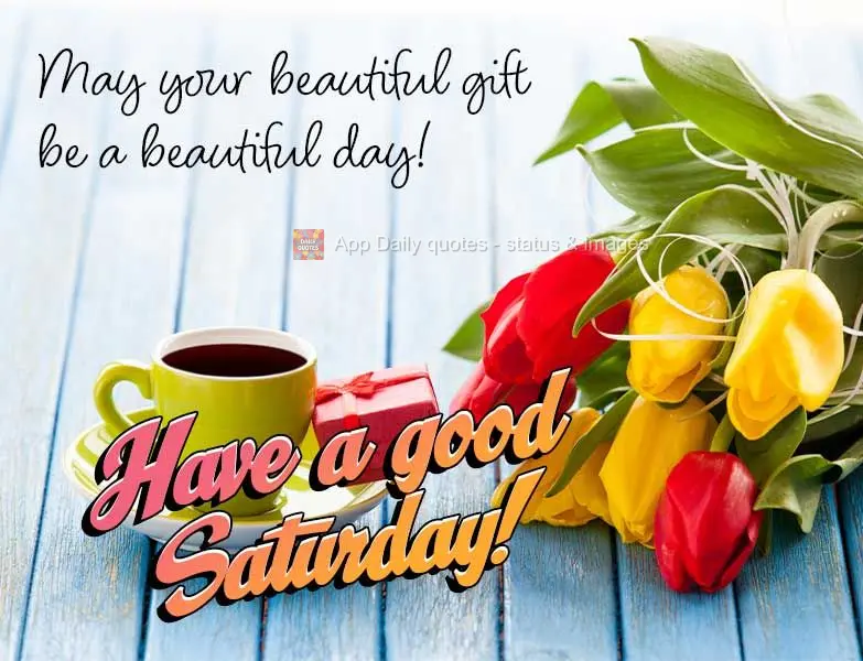 May your beautiful gift be a beautiful day! Have a good Saturday!