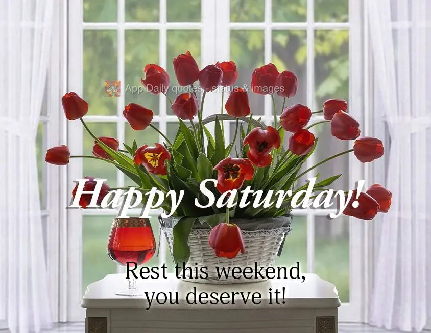 Rest this weekend, you deserve it! Happy Saturday!