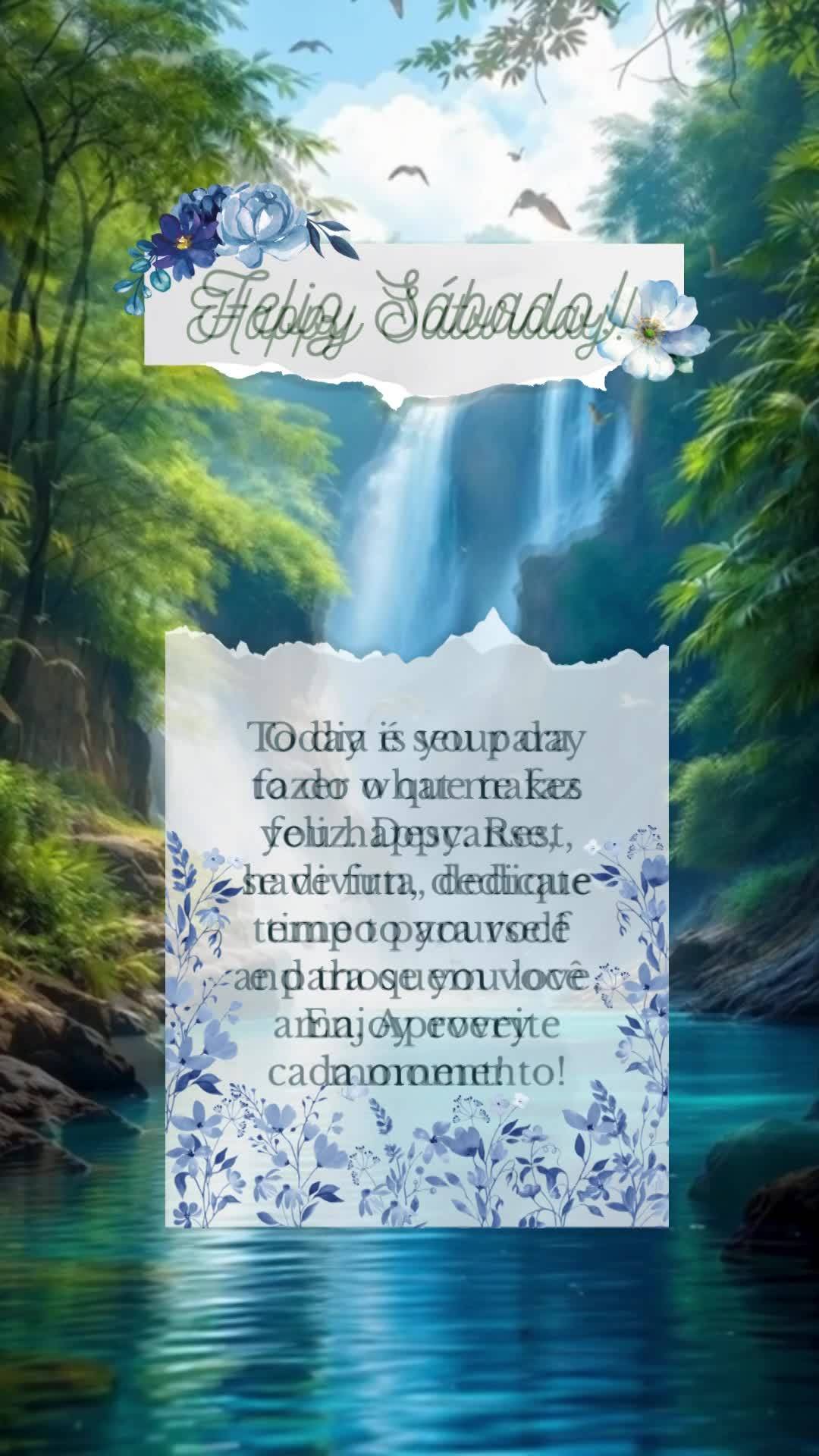 Today is your day to do what makes you happy. Rest, have fun, dedicate time to yourself and those you love. Enjoy every moment! Happy Saturday!
