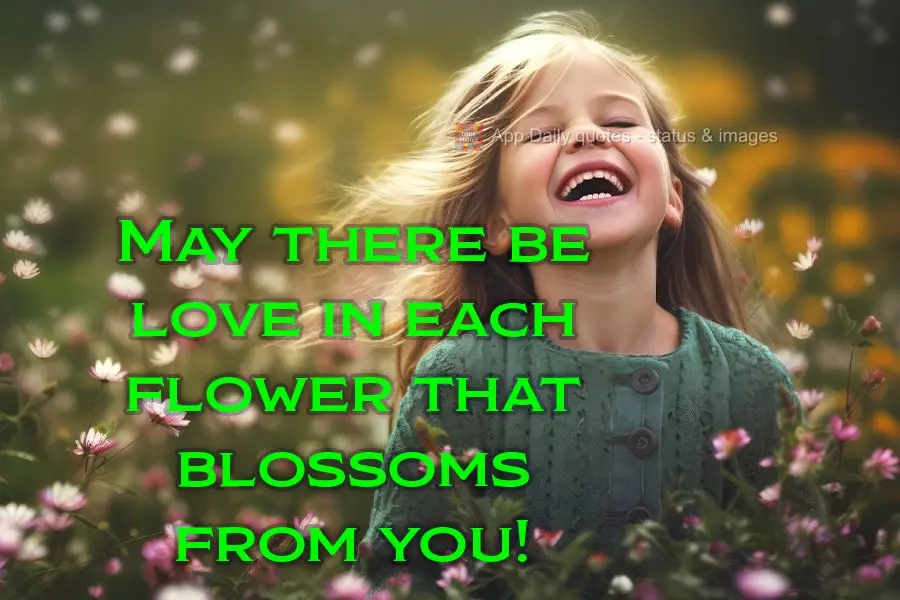 May there be love in each flower that blossoms from you!