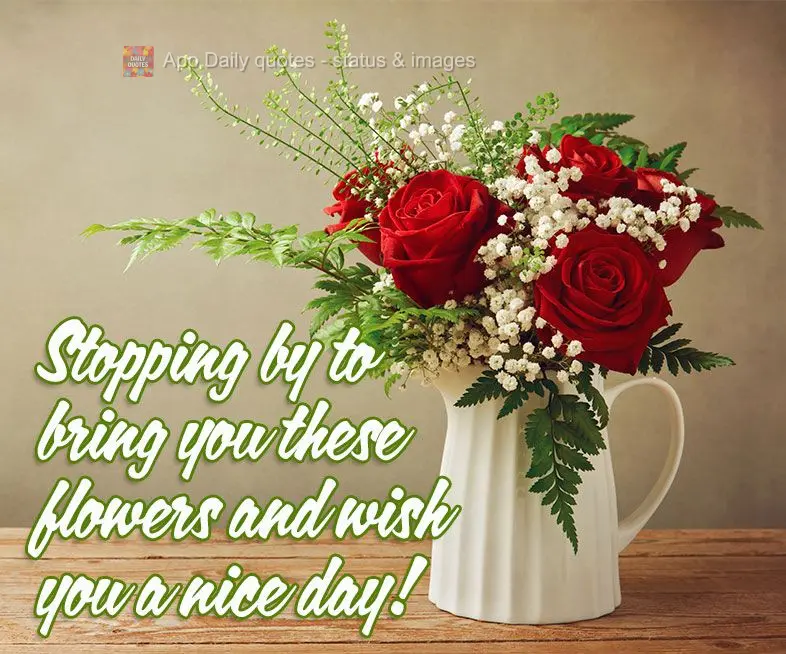 Stopping by to bring you these flowers and wish you a nice day!