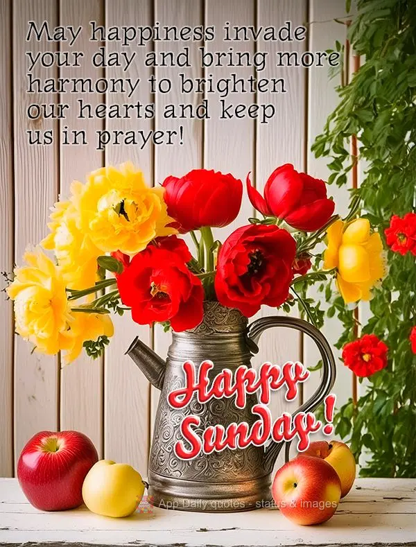 May happiness invade your day and bring more harmony to brighten our hearts and keep us in prayer! Happy Sunday!