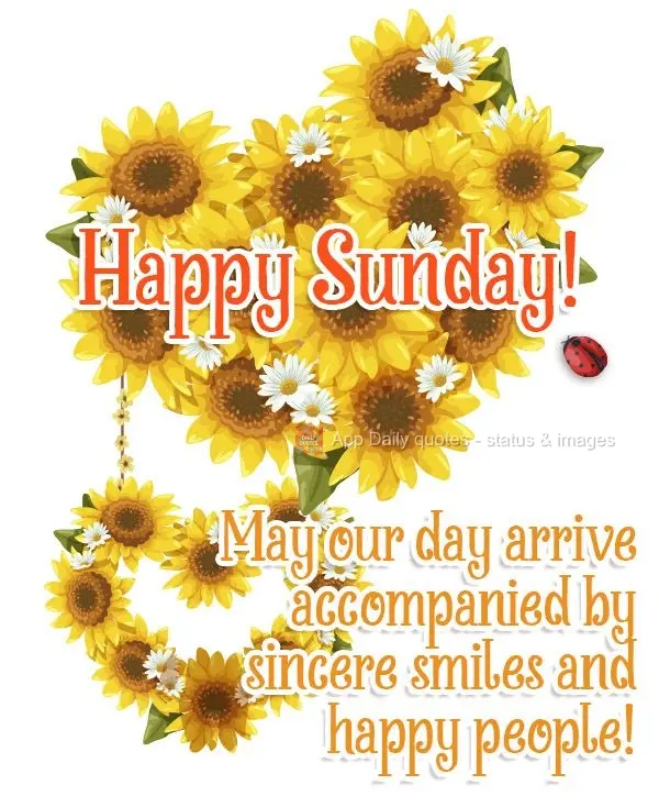 May our day arrive accompanied by sincere smiles and happy people! Happy Sunday!