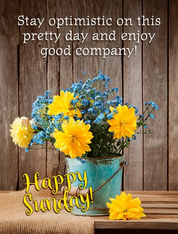 Stay optimistic on this pretty day and enjoy good company! Happy Sunday!
