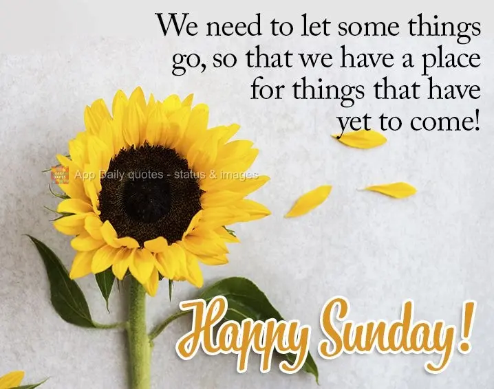 We need to let some things go, so that we have a place for things that have yet to come! Happy Sunday!