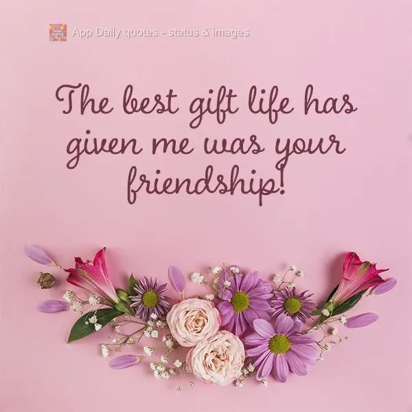 The best gift life has given me was your friendship!