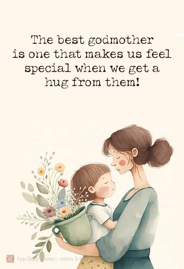 The best godmother is one that makes us feel special when we get a hug from them!