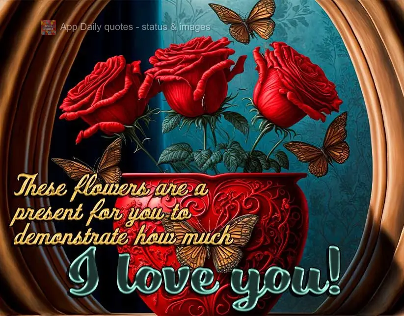 These flowers are a present for you to demonstrate how much I love you!