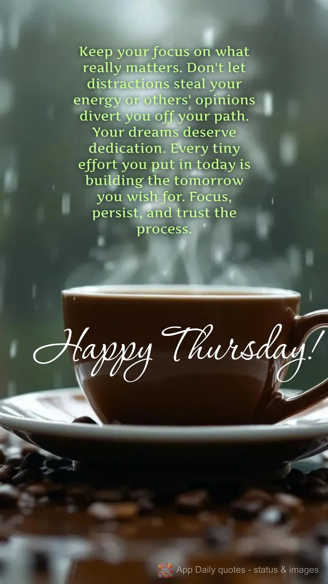 Keep your focus on what really matters. Don't let distractions steal your energy or others' opinions divert you off your path. Your dreams deserve dedica...