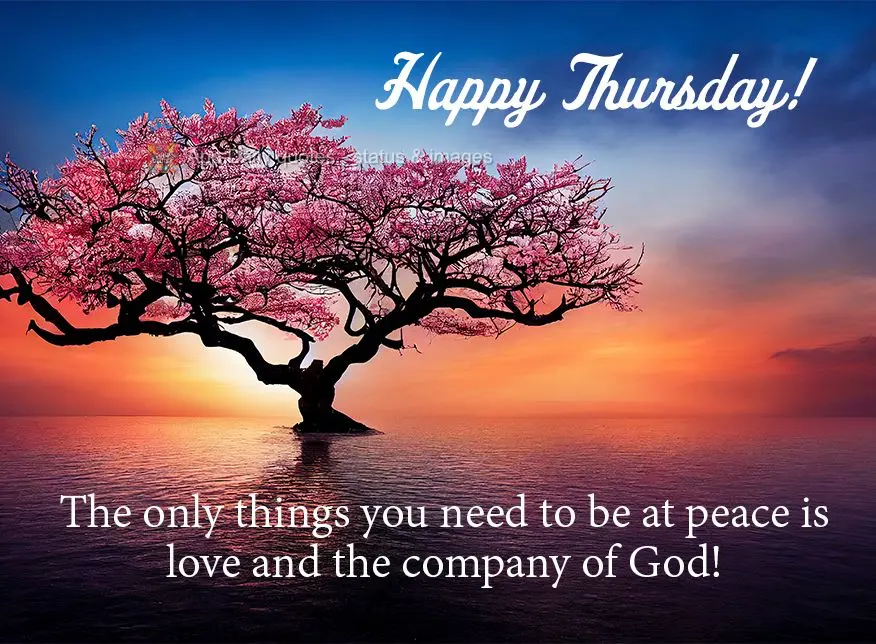 The only things you need to be at peace is love and the company of God! Happy Thursday!