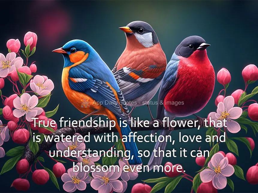 True friendship is like a flower. It's watered with affection, love, and understanding so that it can blossom ever more.