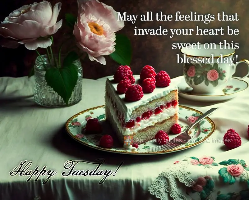 May all the feelings that enter your heart be sweet ones on this blessed day! Happy Tuesday!