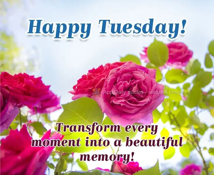 Transform every moment into a beautiful memory! Happy Tuesday!