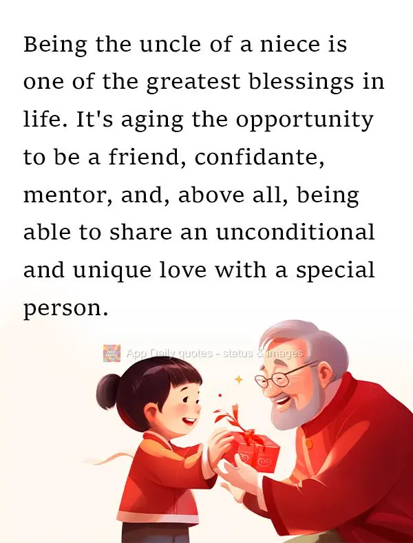 Being the uncle of a niece is one of the greatest blessings in life. It's aging the opportunity to be a friend, confidante, mentor, and, above all, being...