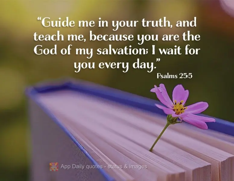 "Guide me in your truth, and teach me, because you are the God of my salvation; I wait for you every day." Psalms 25:5
