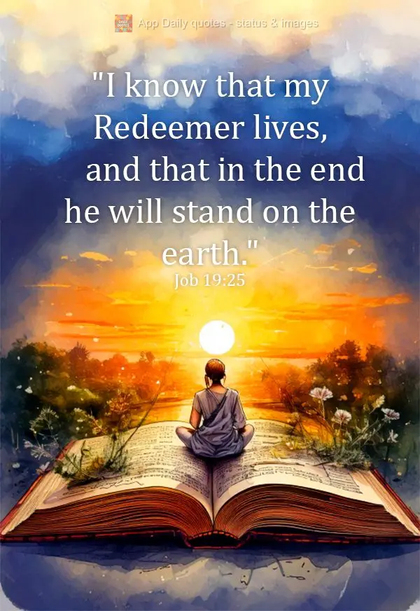 "I know that my Redeemer lives,
    and that in the end he will stand on the earth." Job 19:25