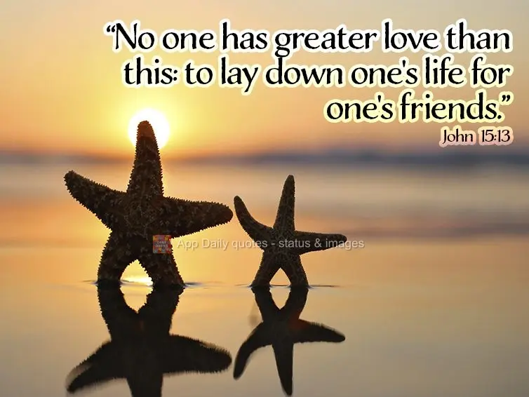 "No one has greater love than this: to lay down one's life for one's friends." John 15:13