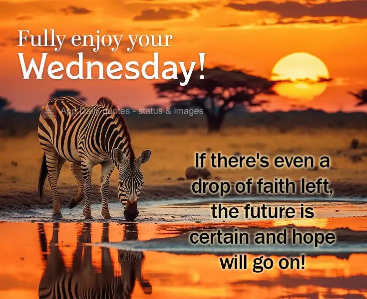 If there's even a drop of faith left, the future is certain and hope will go on! Fully enjoy your Wednesday!