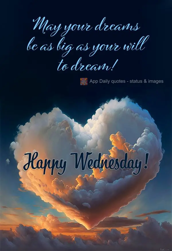 May your dreams be as big as your will to dream! Happy Wednesday!