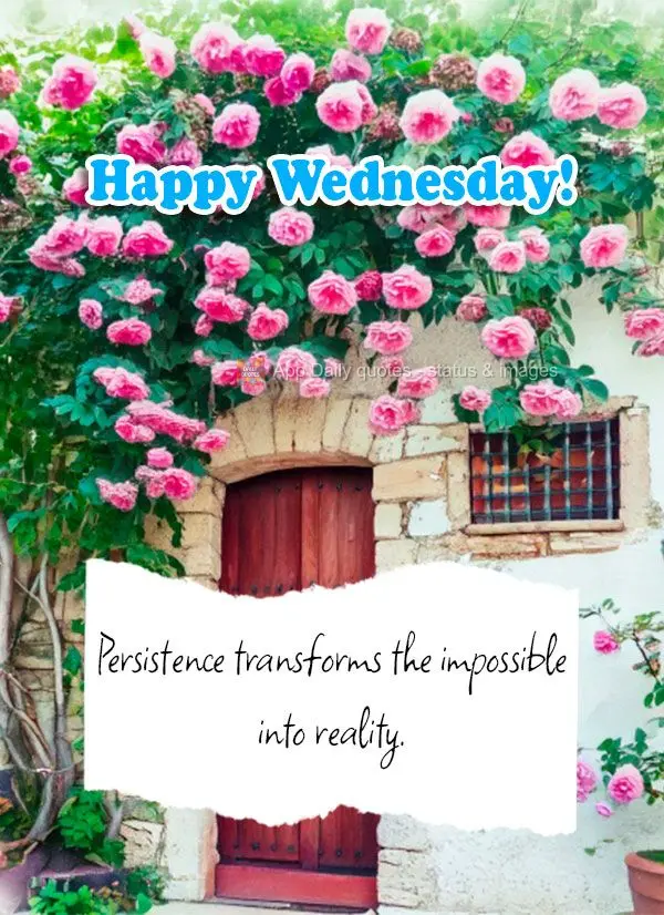 Persistence transforms the impossible into reality. Happy Wednesday!