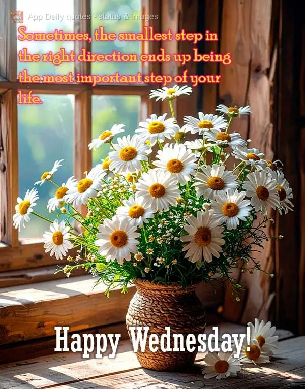 Sometimes, the smallest step in the right direction ends up being the most important step of your life. Happy Wednesday!