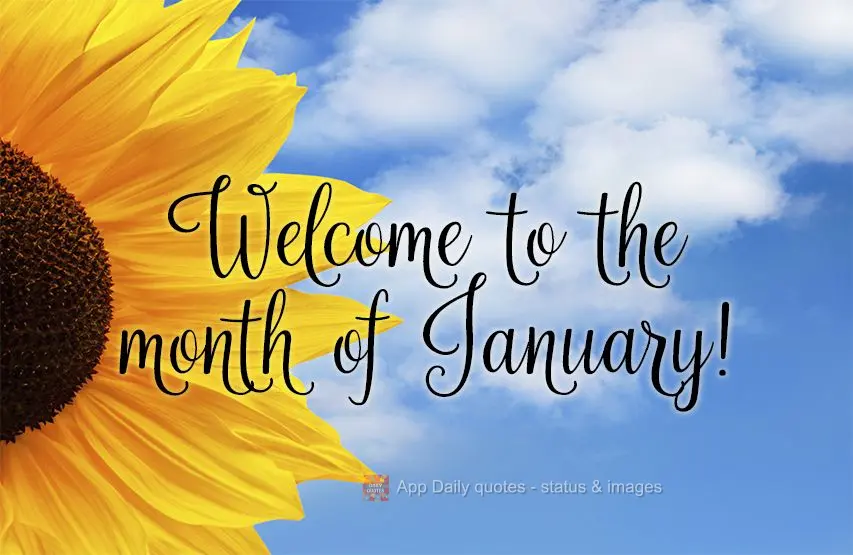 Welcome to the month of January!