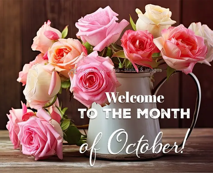 Welcome to the month of October!