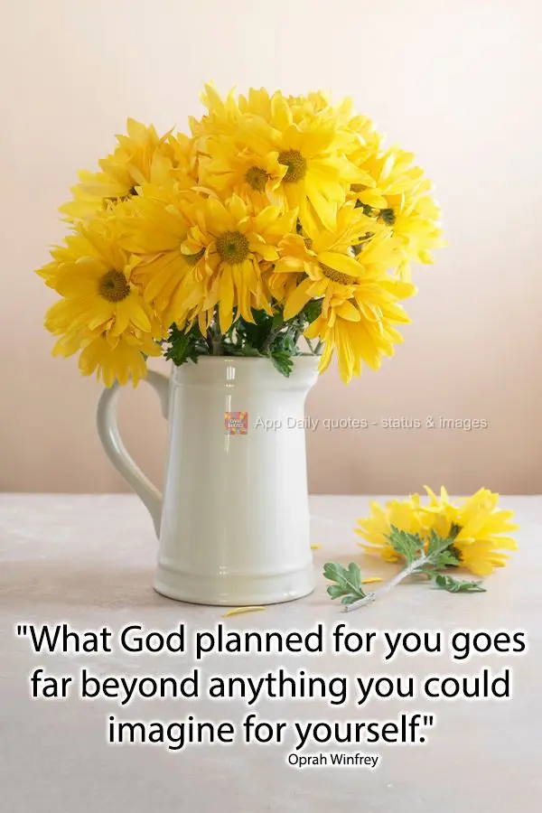 "What God has planned for you extends far beyond anything you could imagine for yourself." Oprah Winfrey
