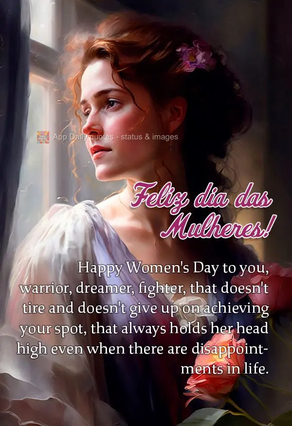 Happy Women's Day to you, the warrior, dreamer, fighter, who never tires and never gives up on carving out your place, who always holds her head high eve...