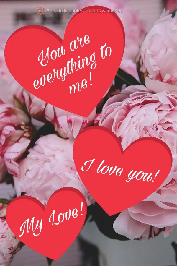 You are everything to me! I love you! My Love!