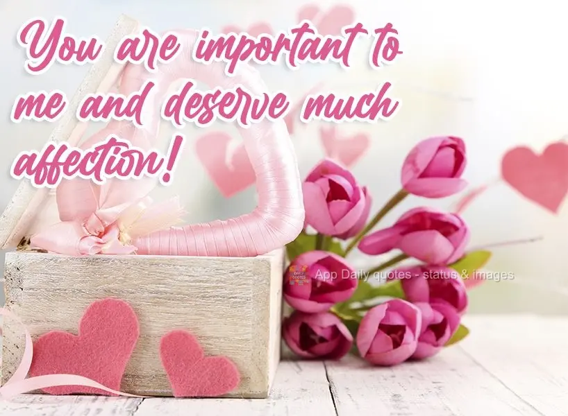 You are important to me and deserve all my affection!
